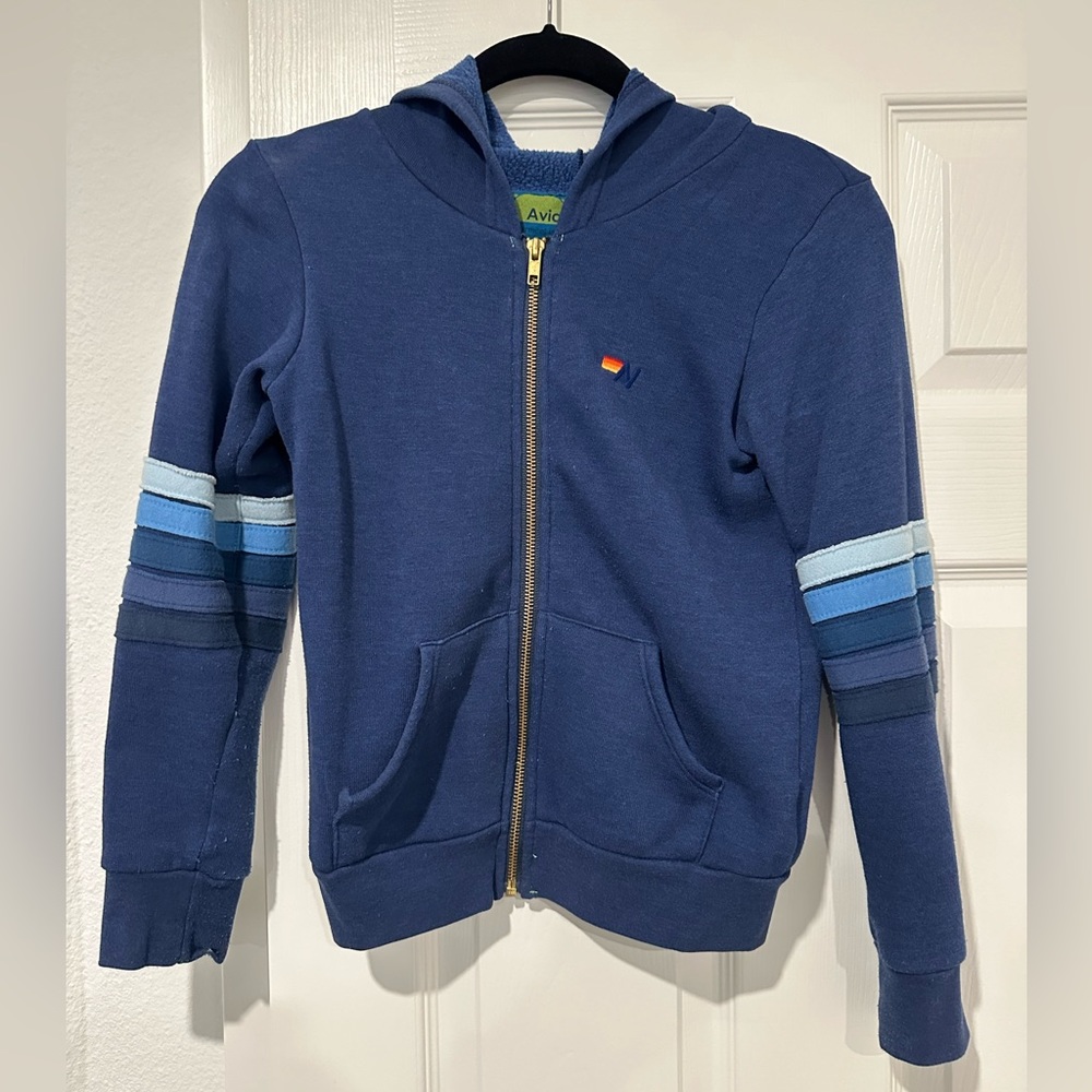 Aviator Nation blue zip-up hoodie